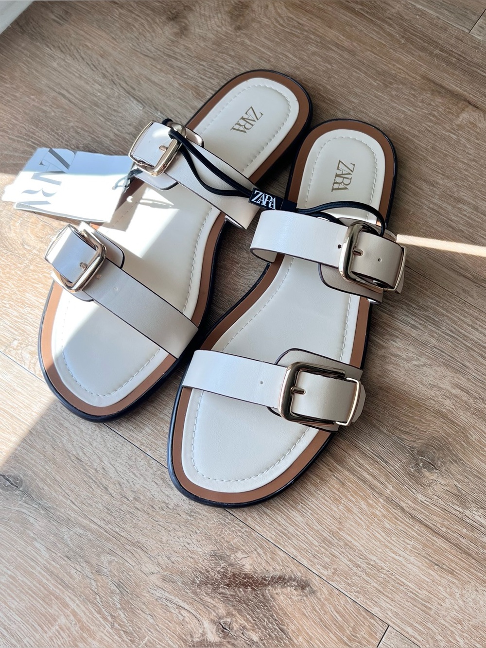 Zara Double Strap Flat Sandals